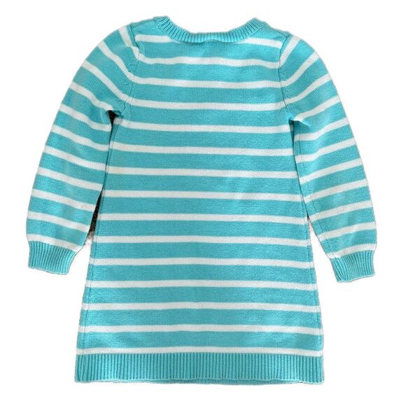 Gymboree Toddler Girl's Blue & White Striped Knit Sweater Dress - Picture 2 of 7